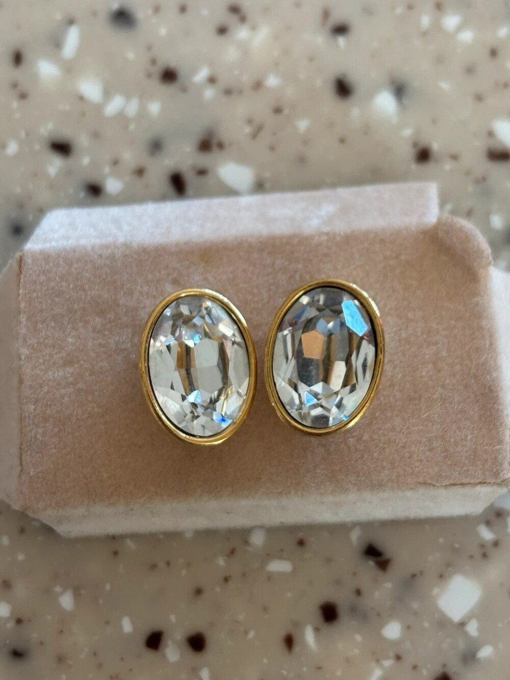 Trifari earrings studs gold tone